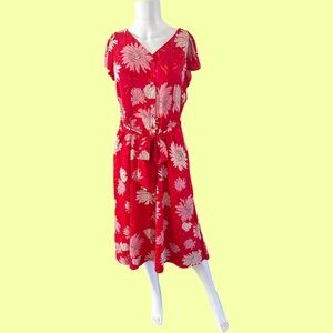 The perfect Mother’s Day dress, bright pink floral size medium polyester blend